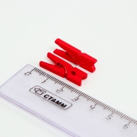 Набор прищепок для декора 50 шт., красные — 2,5 см Набор прищепок для декора 50 шт., красные — 2,5 см