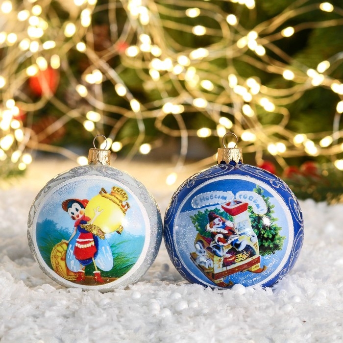 Шар новогодний Шар новогодний "Сказки" 8 см, микс