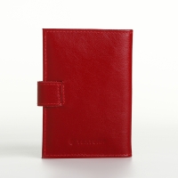 Обложка для автодокументов на кнопке, TEXTURA, цвет красный Обложка для автодокументов на кнопке, TEXTURA, цвет красный