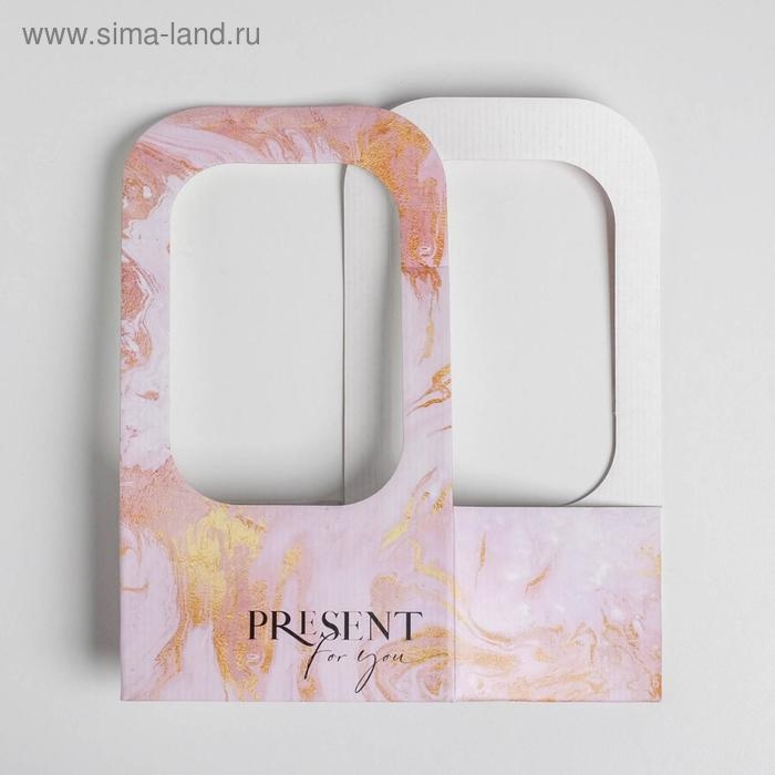 Коробка-переноска для цветов &laquo;Мрамор&raquo;, 17 &times; 12 &times; 32 см