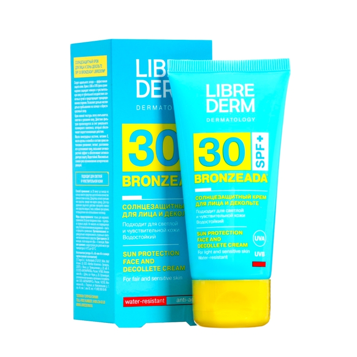 Солнцезащитный крем для лица и зоны декольте Librederm Bronzeada SPF30, 50 мл Солнцезащитный крем для лица и зоны декольте Librederm Bronzeada SPF30, 50 мл