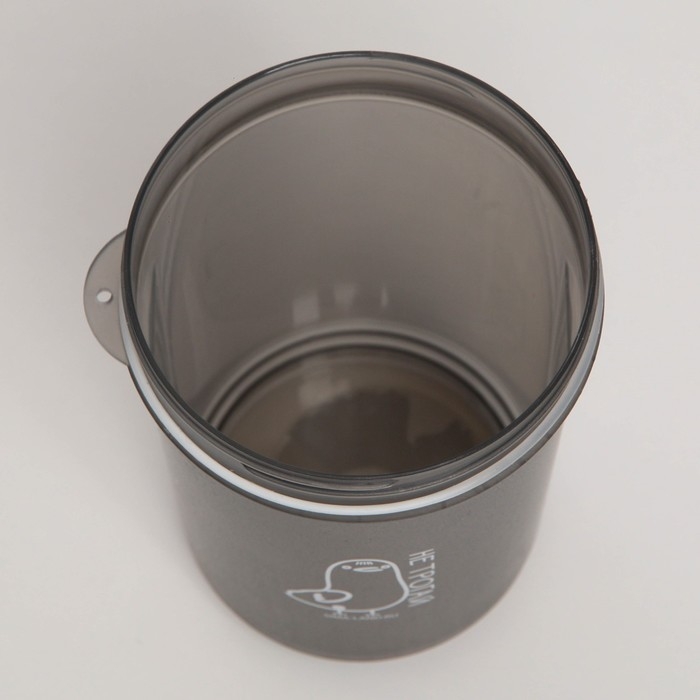 Шейкер спортивный &laquo;Не трогай&raquo;, чёрный, с чашей под протеин, 500 мл