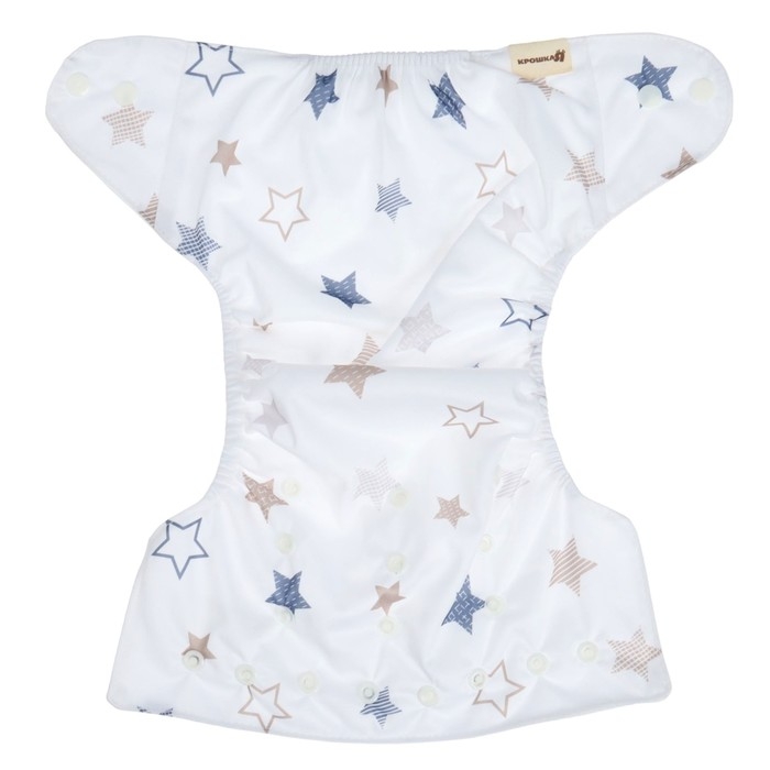 Многоразовый подгузник &laquo;Звезды&raquo;, 3-15 кг, цвет белый, Крошка Я