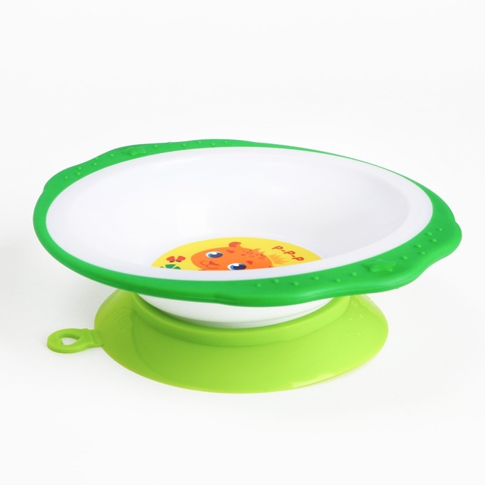 Набор детской посуды &laquo;Леопард&raquo;, тарелка на присоске 250мл, вилка, ложка