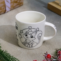 Новый год! Кружка под раскраску &laquo;Волшебного года&raquo; Снегурочка, 300 мл, кисть, блёстки