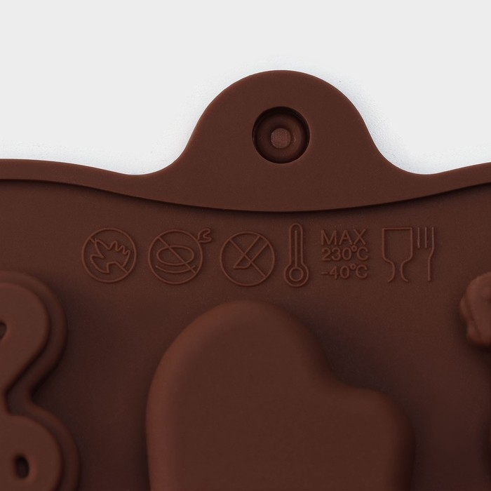 Форма для кондитерских украшений Доляна &laquo;Музыкальные инструменты&raquo;, силикон, 21,5&times;10,5 см, 14 ячеек, цвет МИКС