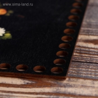 Заготовка для вязания "Прямоугольник Жостовская роспись №1", донышко, размер 25×15 см Заготовка для вязания "Прямоугольник Жостовская роспись №1", донышко, размер 25×15 см