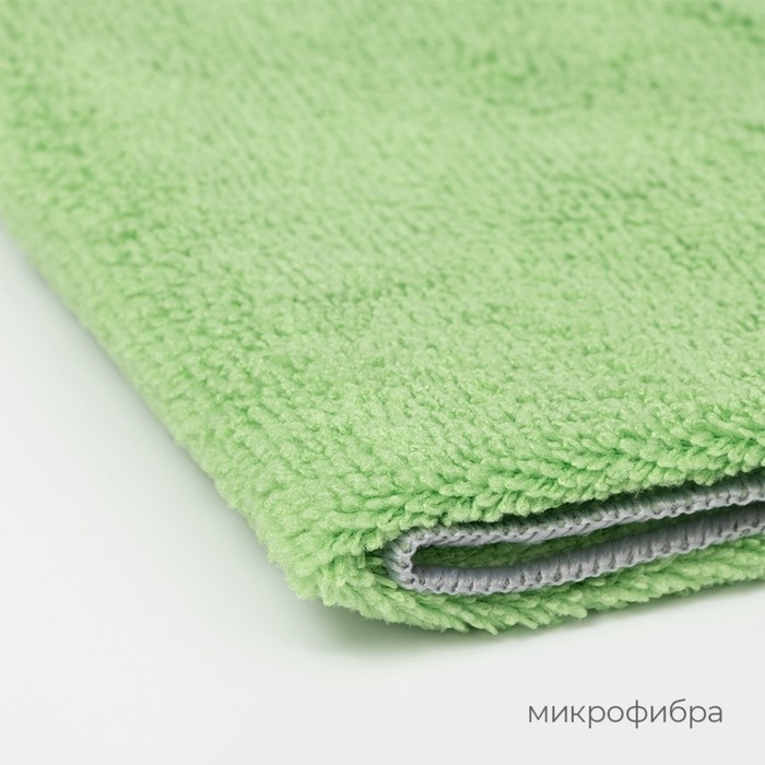Тряпка для пола Raccoon, 250 г/м², 50×30 см, микрофибра, с оверлоком, 1 шт, цвет зеленый Тряпка для пола Raccoon, 250 г/м², 50×30 см, микрофибра, с оверлоком, 1 шт, цвет зеленый