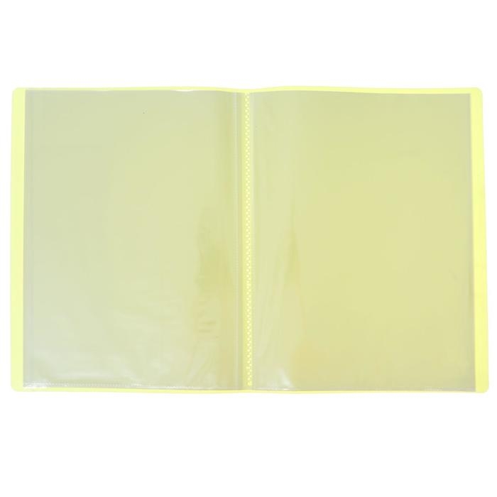 Папка с 30 вкладышами А4, 500 мкм, Calligrata, неон, жёлтая Папка с 30 вкладышами А4, 500 мкм, Calligrata, неон, жёлтая