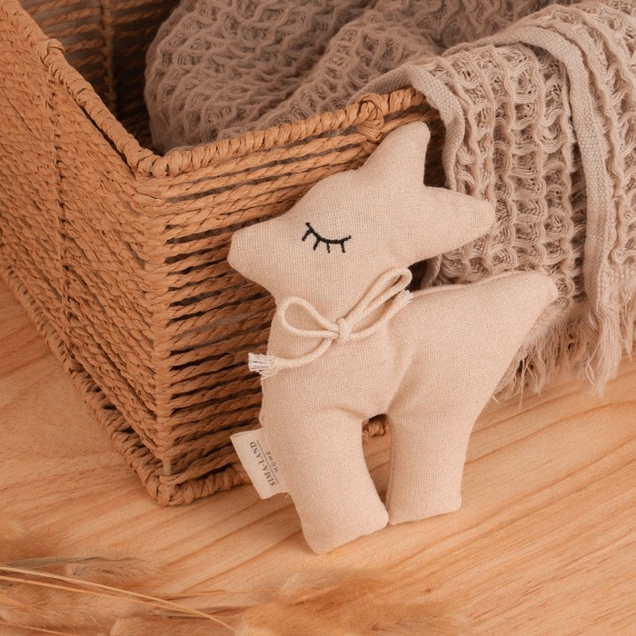 Мягкая игрушка &laquo;Оленёнок&raquo;, 15 см, цвет бежевый, с бантиком