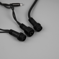 Гирлянда &laquo;Нить&raquo; 10 м, IP65, УМС, тёмная каучуковая нить, 100 LED, свечение тёплое белое, мерцание, 220 В