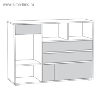 Комод Вайс 10.104, 1212х399х888, Дерево винтаж/Бензин/Мята/Белый премиум/Камень темный