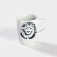 Кружка фарфоровая &laquo;Лев&raquo;, 300 мл, белая