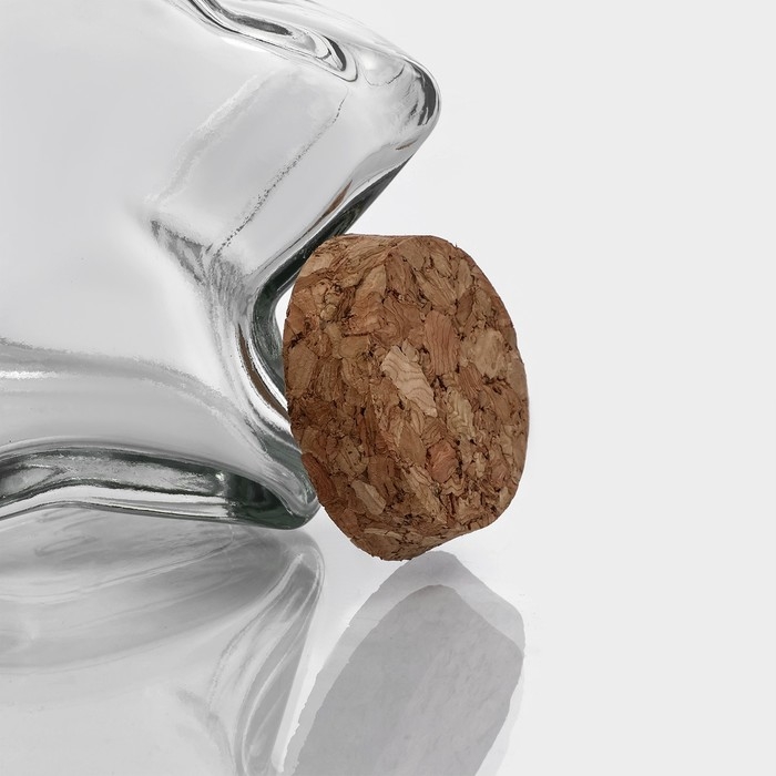 Банка стеклянная для хранения сыпучих продуктов Доляна &laquo;Парфе. Звезда&raquo;, 350 мл, 6,5&times;11,5 см, с пробковой крышкой