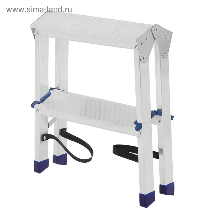 Стремянка ТУНДРА, алюминиевая, двухсторонняя, 2 ступени, 430 мм Стремянка ТУНДРА, алюминиевая, двухсторонняя, 2 ступени, 430 мм