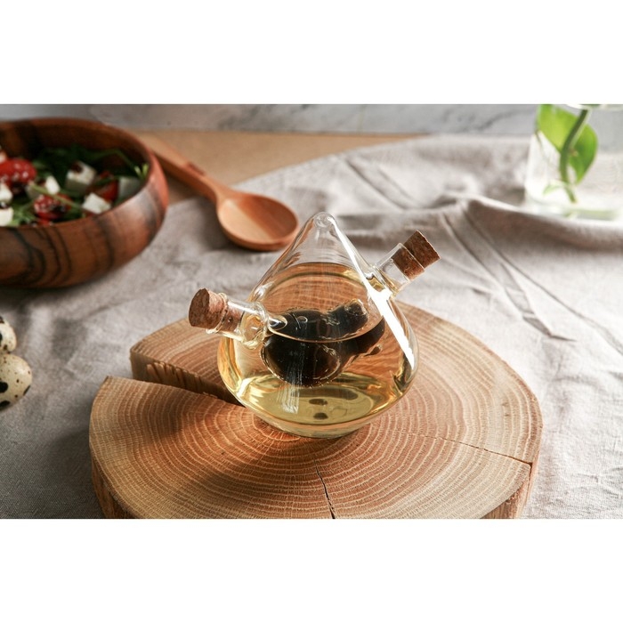 Бутыль стеклянная для соусов и масла 2 в 1 &laquo;Фьюжн. Птица&raquo;, 350/30 мл, 12&times;10&times;11 см