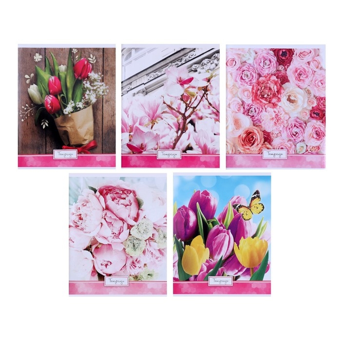 Тетрадь 48 листов в клетку Calligrata Тетрадь 48 листов в клетку Calligrata "Яркие цветы", обложка мелованный картон, УФ-лак, блок офсет, МИКС