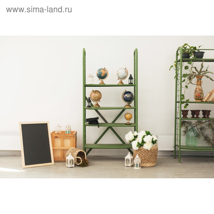 Подсвечник металл, стекло на 1 свечу "Фонарик с овальными окнами" белый 23,5х10,2х11,7 см