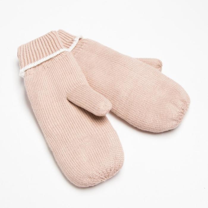 Варежки женские MINAKU однотонные,размер 6,5 цв.бежевый Варежки женские MINAKU однотонные,размер 6,5 цв.бежевый