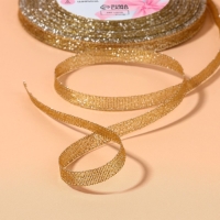 Лента парчовая, 6 мм, 23 &plusmn; 1 м, цвет бежевый №035