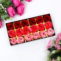 Мыльные розочки, цветные оттенки, набор 18 шт.