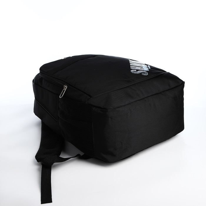 Рюкзак молодёжный из текстиля на молнии, 4 кармана, цвет чёрный/синий Рюкзак молодёжный из текстиля на молнии, 4 кармана, цвет чёрный/синий