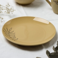 Тарелка керамическая «Стиль», 21 см, цвет бежевый Тарелка керамическая «Стиль», 21 см, цвет бежевый