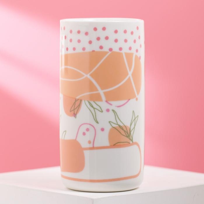 Стакан керамический &laquo;Узоры&raquo;, 250 мл, цвет белый