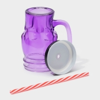 Банка стеклянная с крышкой и трубочкой «Череп. Хэллоуин», 400 мл, 11×8,5×13 см, цвет МИКС Банка стеклянная с крышкой и трубочкой «Череп. Хэллоуин», 400 мл, 11×8,5×13 см, цвет МИКС