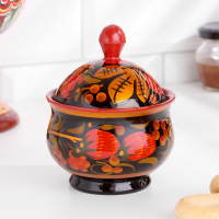 Сахарница &laquo;Ягодка&raquo;, хохлома