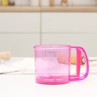 Просеиватель для муки Доляна, 250 мл, цвет розовый Просеиватель для муки Доляна, 250 мл, цвет розовый