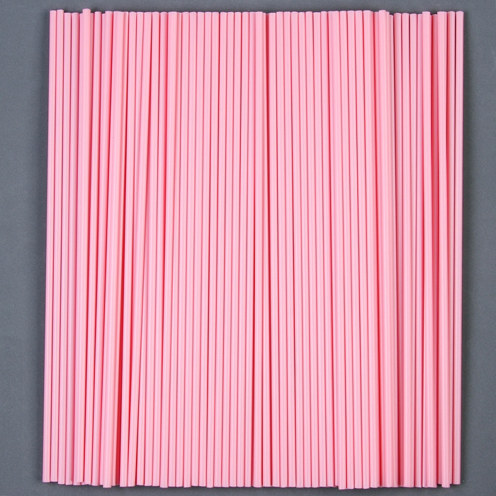 Трубочка для шаров и флагштоков, d=5 мм, цвет розовый, набор 100 шт.