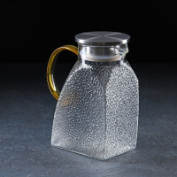 Кувшин для воды стеклянный с металлической крышкой Magistro &laquo;Сара&raquo;, 1,3 л, 16,9&times;19,5 см