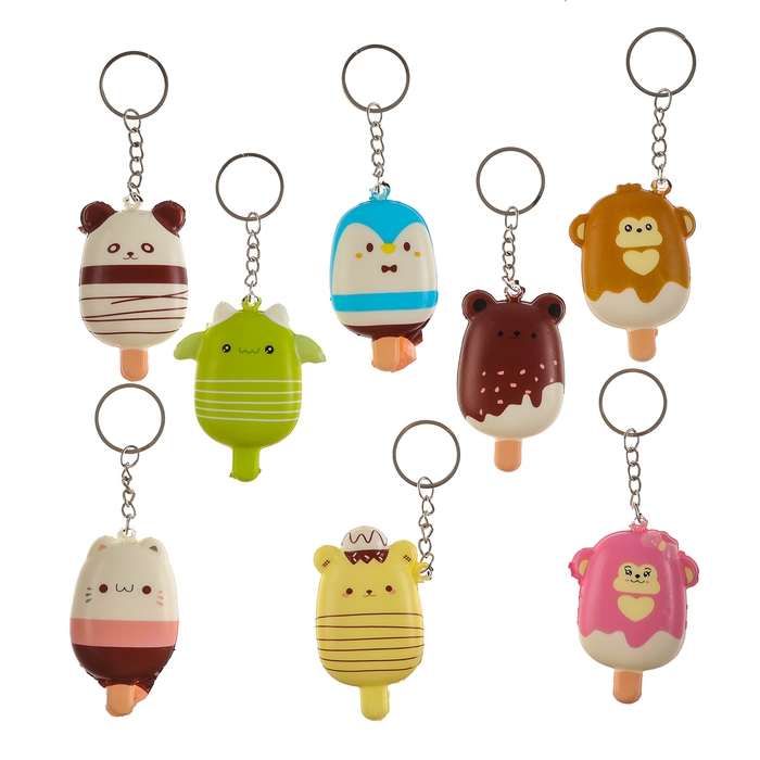 Мялка-сквиш &laquo;Звери&raquo;, на брелоке, цвет МИКС