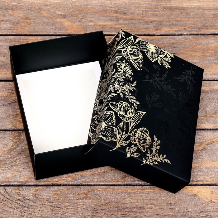 Коробка складная, крышка-дно, "Цветы", софт тач, 21 х 15 х 7 см