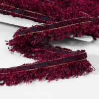 Тесьма декоративная &laquo;Твидовая&raquo;, односторонняя, 35 мм, 5 &plusmn; 0,5 м, цвет бордовый