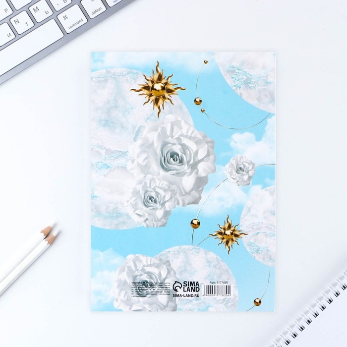 Ежедневник в тонкой обложке &laquo;С 8 Марта БЕЛЫЕ РОЗЫ&raquo;, А5, 80 л