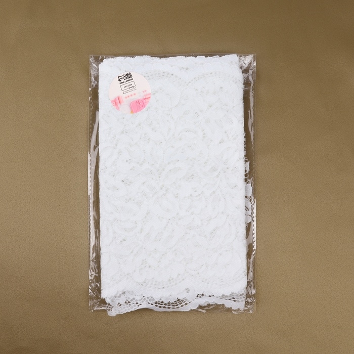 Кружевная эластичная ткань, 220 мм &times; 2,7 &plusmn; 0,5 м, цвет белый