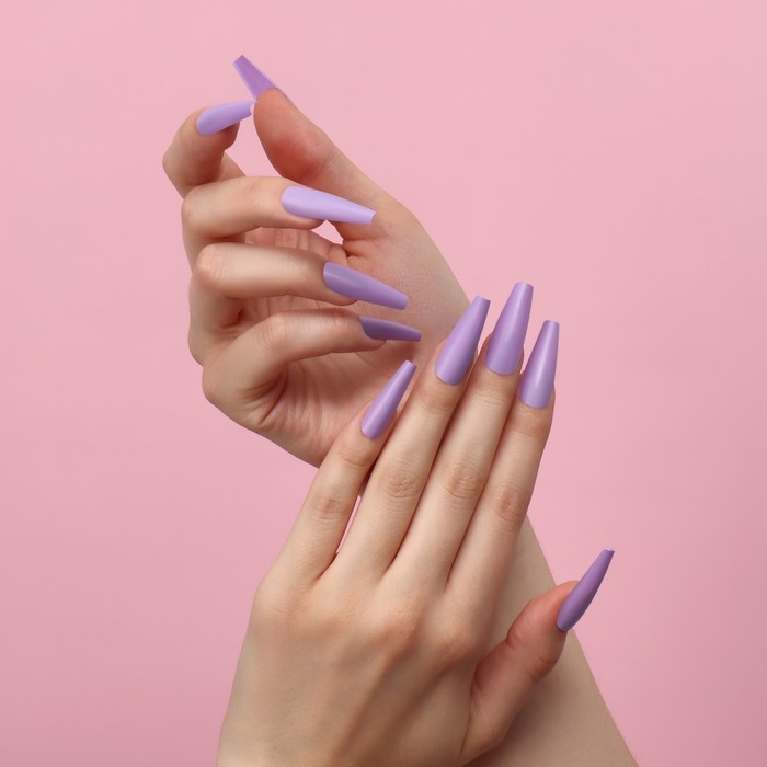 Накладные ногти &laquo;Цветной фейерверк&raquo;, 100 шт, форма балерина, в контейнере, разноцветные