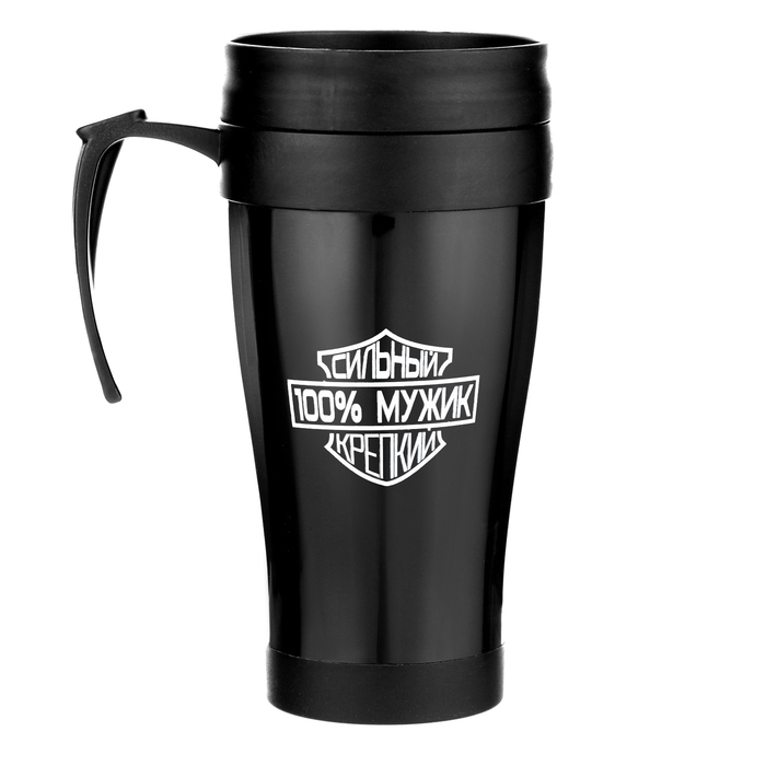 Термокружка с ручкой, 400 мл, Комфорт Термокружка с ручкой, 400 мл, Комфорт "Мужик", 12.5 х 17 см