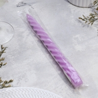 Свеча витая, 2,3х 24,5 см, 5 ч, 50 г, сиреневая Свеча витая, 2,3х 24,5 см, 5 ч, 50 г, сиреневая