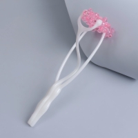 Массажёр для лица и шеи &laquo;Трезубец&raquo;, 23 &times; 5 &times; 2,5 см, цвет белый/розовый