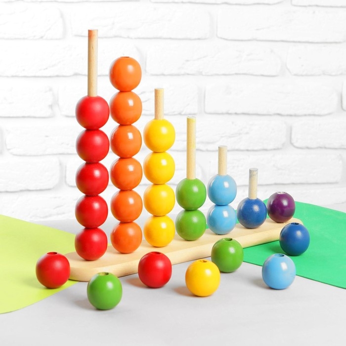 Пирамидка &laquo;Абака радуга с шариками&raquo;, шарик: 3,2 см