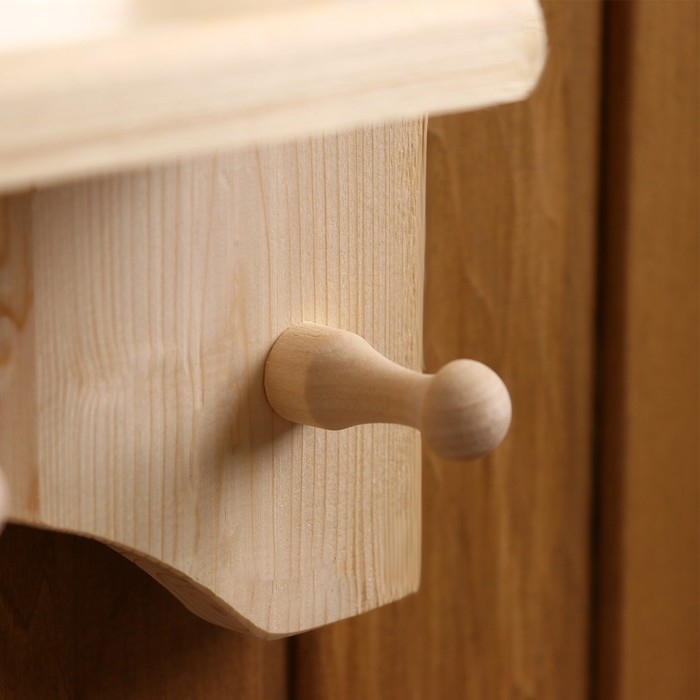 Зеркало "Окошко", 3 крючка, сосна, натуральный, 33&times;28&times;10 см