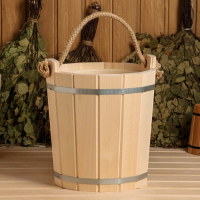 Запарник из липы, 10 л, пластиковая вставка, ручка-веревка Запарник из липы, 10 л, пластиковая вставка, ручка-веревка