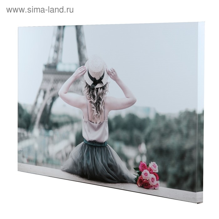 Картина на холсте "Девочка в шляпке" 60*100 см