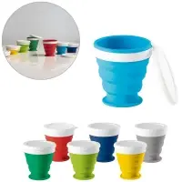 Складной стакан с крышкой Astrada, желтый Складной стакан с крышкой Astrada, желтый