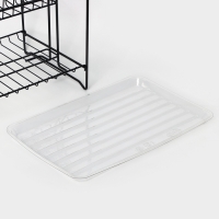 Сушилка для посуды с поддоном 2-х ярусная, разборная, 39,5&times;24&times;29,5 см, цвет черный