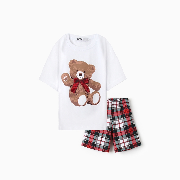 Пижама детская (футболка и шорты) KAFTAN Сhristmas time р.32 (110-116)