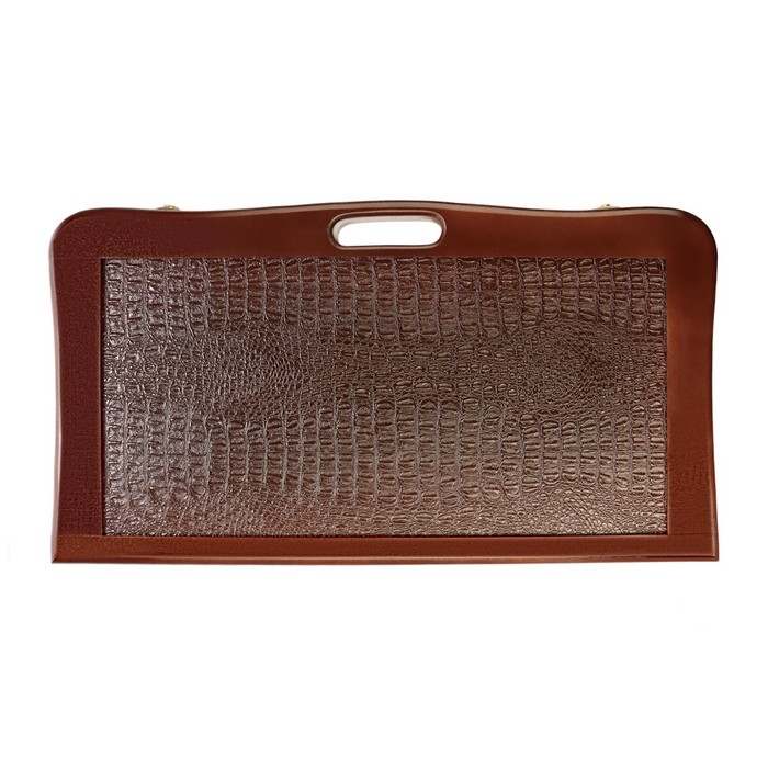 Нарды деревянные большие, настольная игра, 65 х 65 см, кожа, с ручкой, крокодил, коричневые Нарды деревянные большие, настольная игра, 65 х 65 см, кожа, с ручкой, крокодил, коричневые